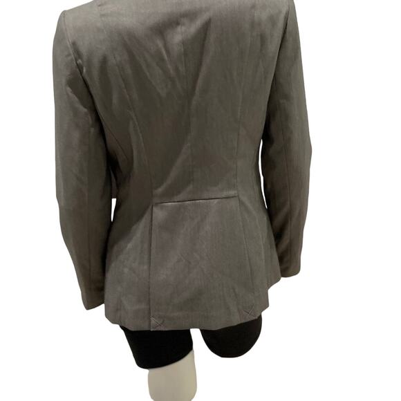 LAUNDRY by SHELLI SEGAL NWT Blazer Gray "Dark Sand" Turn Lock Clasp Size 8 - Picture 4 of 9